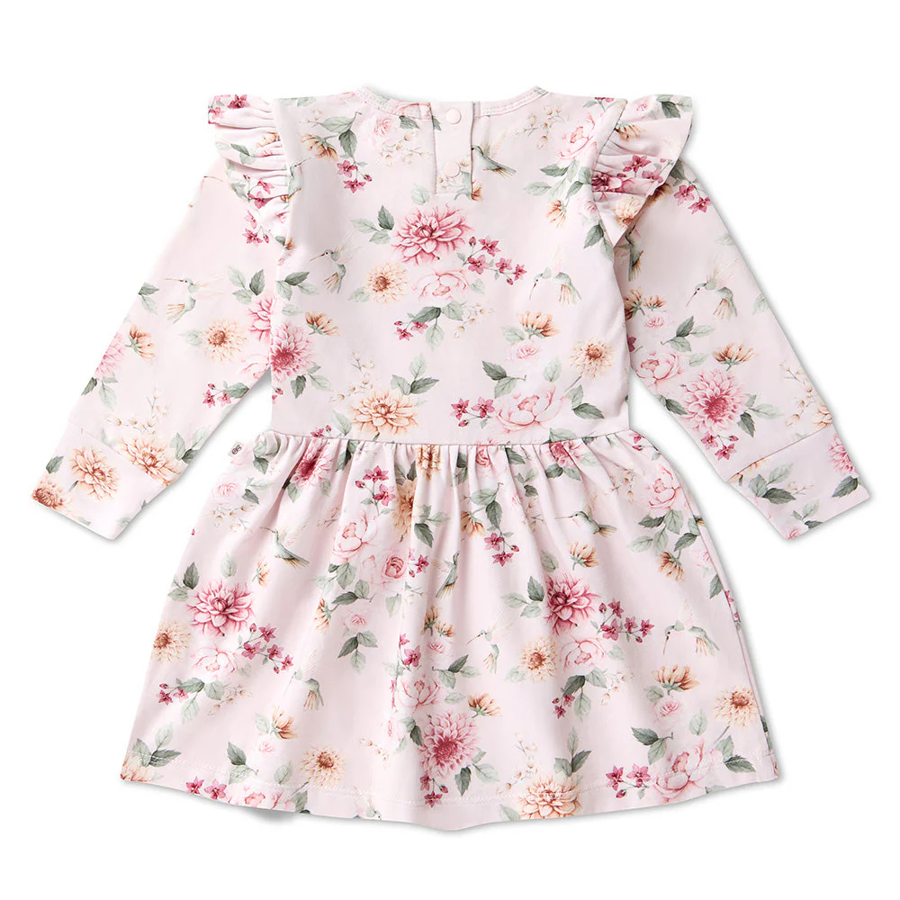 Snuggle Hunny Kids Birds & Blooms Long Sleeve Organic Dress1 Snuggle Hunny Kids Birds & Blooms Long Sleeve Organic Dress - Image 2