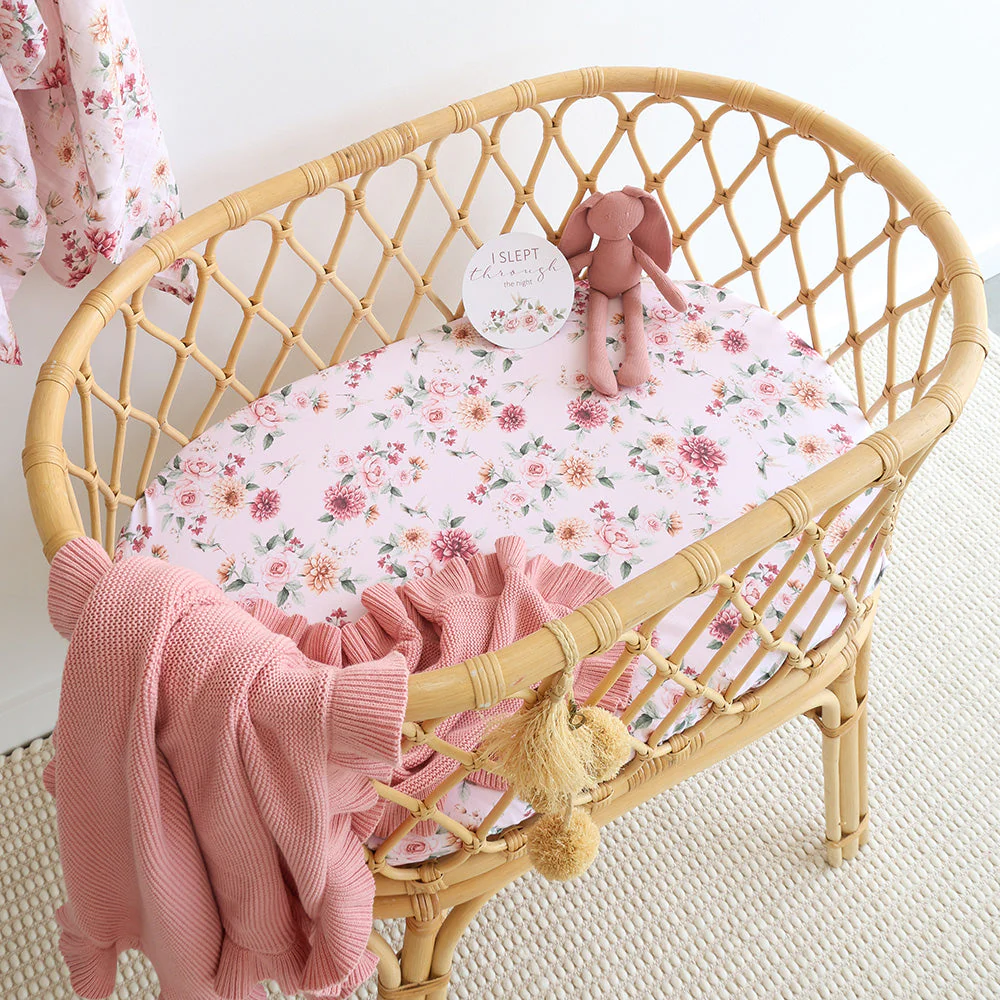 Snuggle Hunny Kids Birds & Blooms Organic Bassinet Sheet Change Pad Cover Snuggle Hunny Kids Birds & Blooms Organic Bassinet Sheet Change Pad Cover