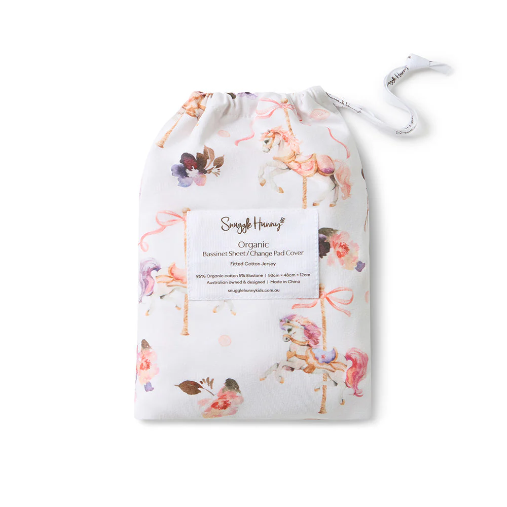 Snuggle Hunny Kids Carousel Organic Bassinet Sheet Change Pad Cover 2 Snuggle Hunny Kids Carousel Organic Bassinet Sheet Change Pad Cover