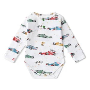 Snuggle Hunny Kids Little Racers Long Sleeve Organic Bodysuit