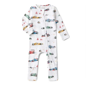 Snuggle Hunny Kids Little Racers Organic Snugglesuit Convertible Romper