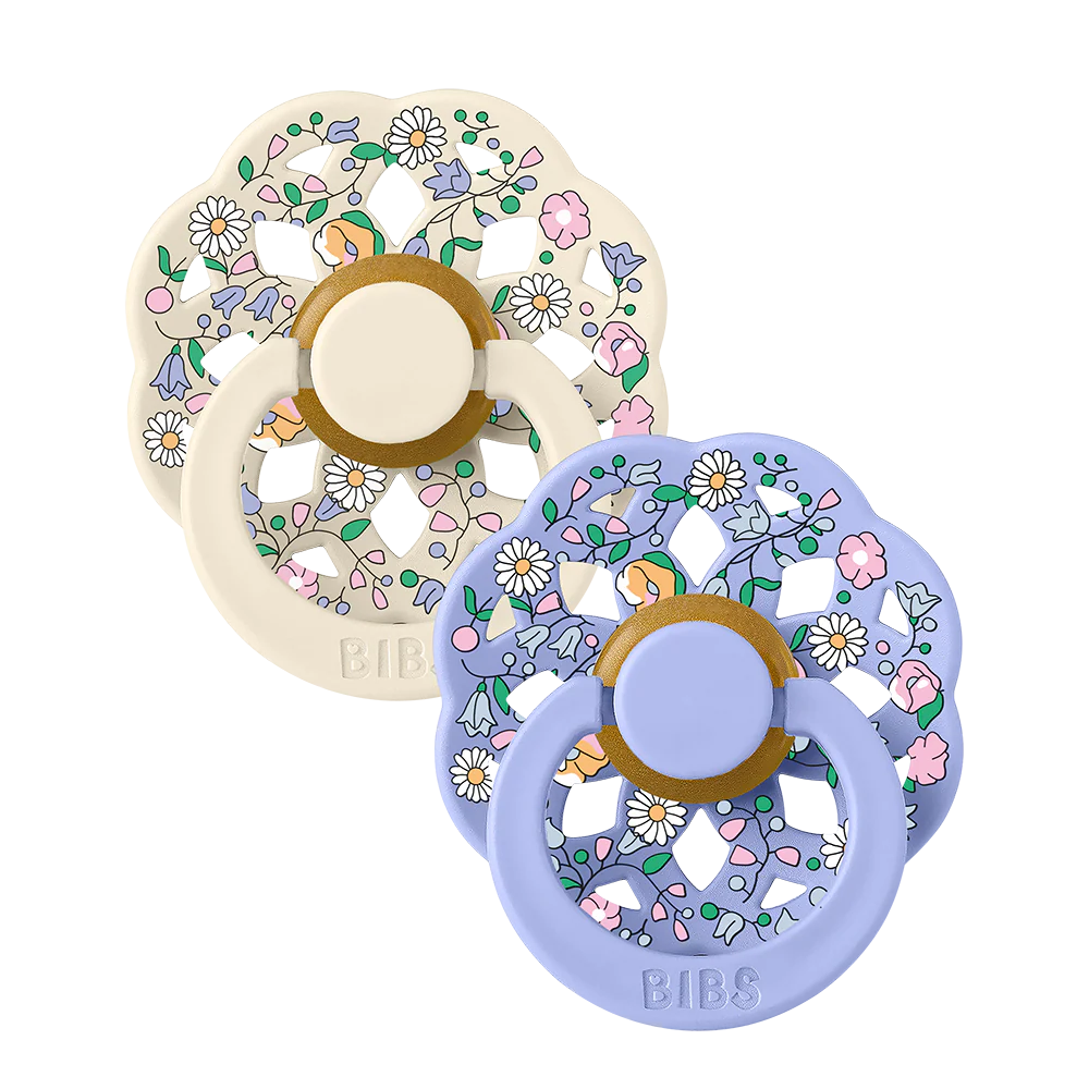 BIBS_Liberty_Boheme_rnd_LTX_S2_ChloeMeadow_Hush_Ivory_1 BIBS Liberty Boheme Pacifier Size 2 - 2 Pack