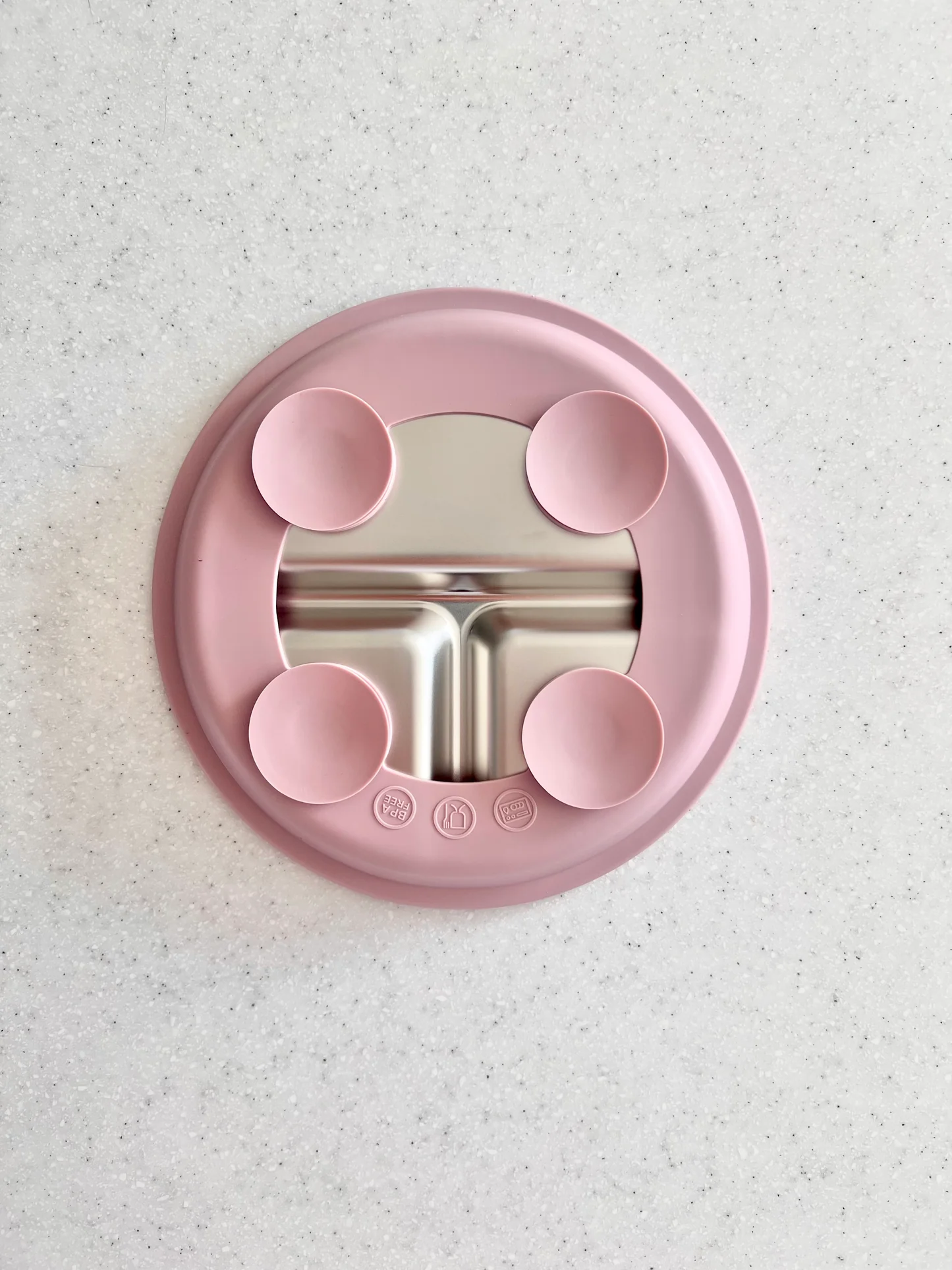 Cuddle Bug & Co Stainless Steel Plate with Suction Cherry1 Cuddle Bug & Co Stainless Steel Plate with Suction Cherry - Image 2