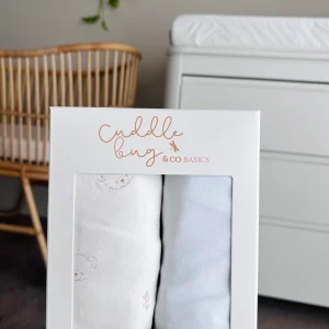 Cuddle Bug & Co Basics Co-Sleeper 2pk Teddy Bear & White