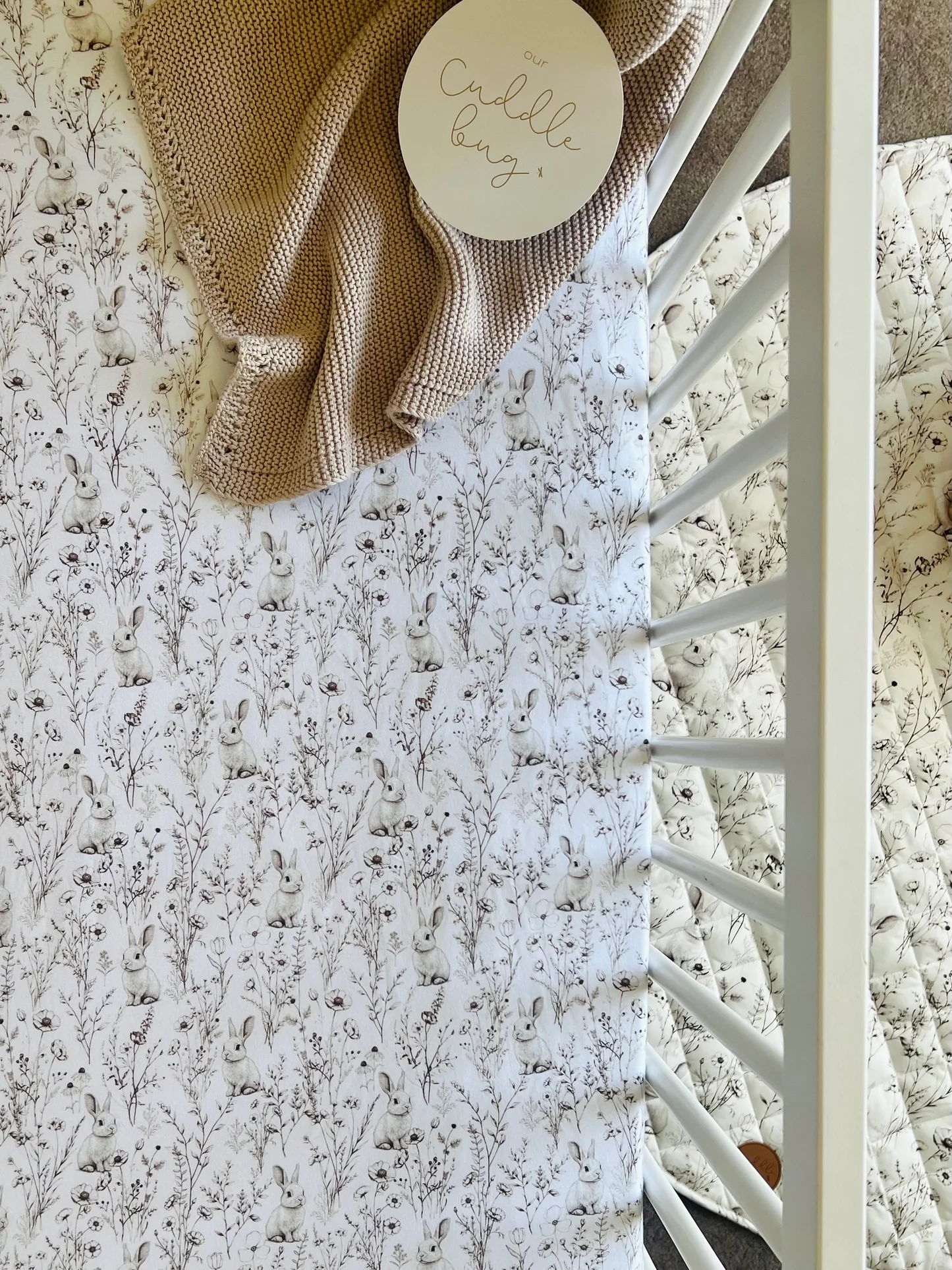 Cuddle Bug & Co Organic Fitted Cot Sheet Willow Cuddle Bug & Co Organic Fitted Cot Sheet Willow