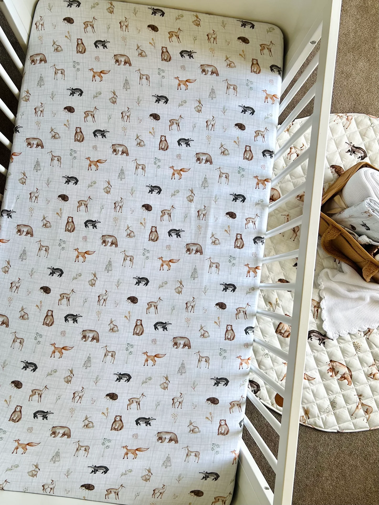 Cuddle Bug & Co Organic Fitted Cot Sheet Woodland Cuddle Bug & Co Organic Fitted Cot Sheet Woodland