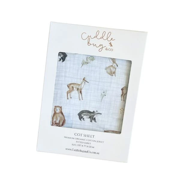 Cuddle Bug & Co Organic Fitted Cot Sheet Woodland2 Cuddle Bug & Co Organic Fitted Cot Sheet Woodland - Image 3