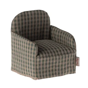 Maileg Mouse Chair Mouse Green Checker