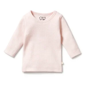 Wilson & Frenchy Organic Stripe Rib Long Sleeved Top Cantaloupe