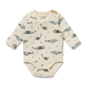 Wilson & Frenchy Woolly Whales Organic Bodysuit