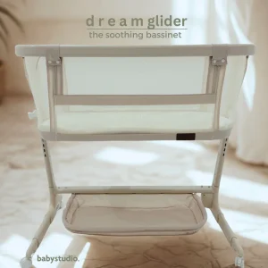 Baby Studio Dream Glider Auto Motion Bedside Bassinet Beige