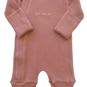 Rai & Co Frilled Ribbed Jumpsuit Blush