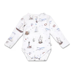 Snuggle Hunny Set Sail Long Sleeve Organic Bodysuit