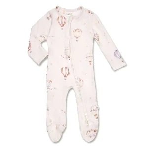 Snuggle Hunny Up & Away Organic Snuggle Sleepsuit Zip Footie