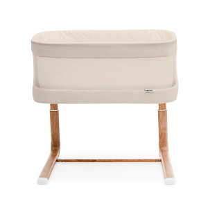 BabyRest Swan Smart Bassinet Beige Walnut