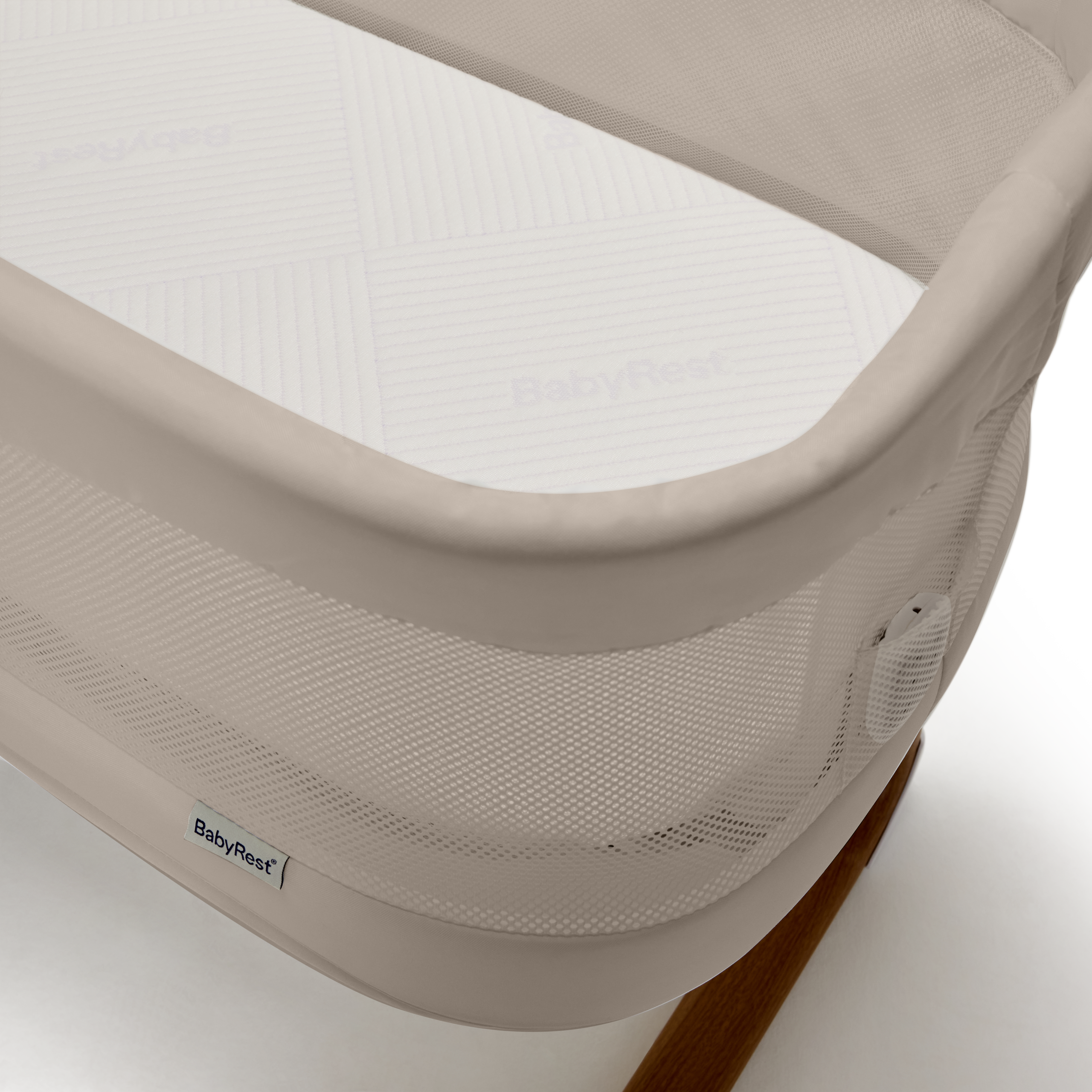BabyRestSwanSmartBassinet_Walnut_Detail_6_BeigeWalnut BabyRest Swan Smart Bassinet Beige Walnut - Pre Order - Image 3