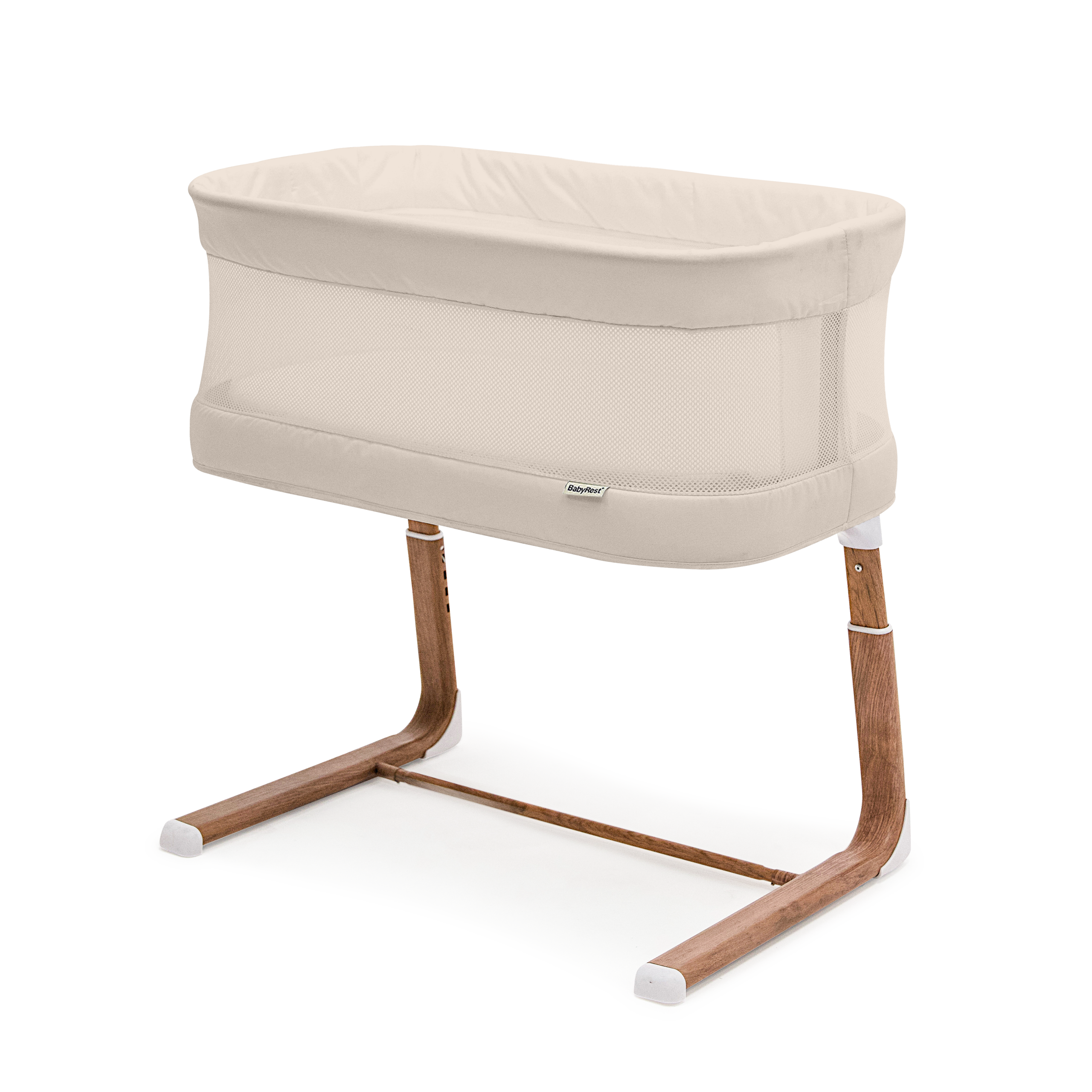 BabyRestSwanSmartBassinet_Walnut_Side_5_BeigeWalnut BabyRest Swan Smart Bassinet Beige Walnut - Pre Order - Image 2