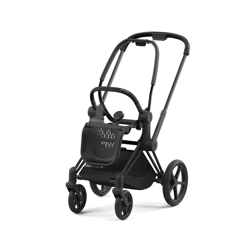 CYBEX PRIAM PRAM CHASSIS BLACK1 Cybex Priam Pram Matt Black Frame Midnight Blue Seat Pack Package - Floor Model - Image 7