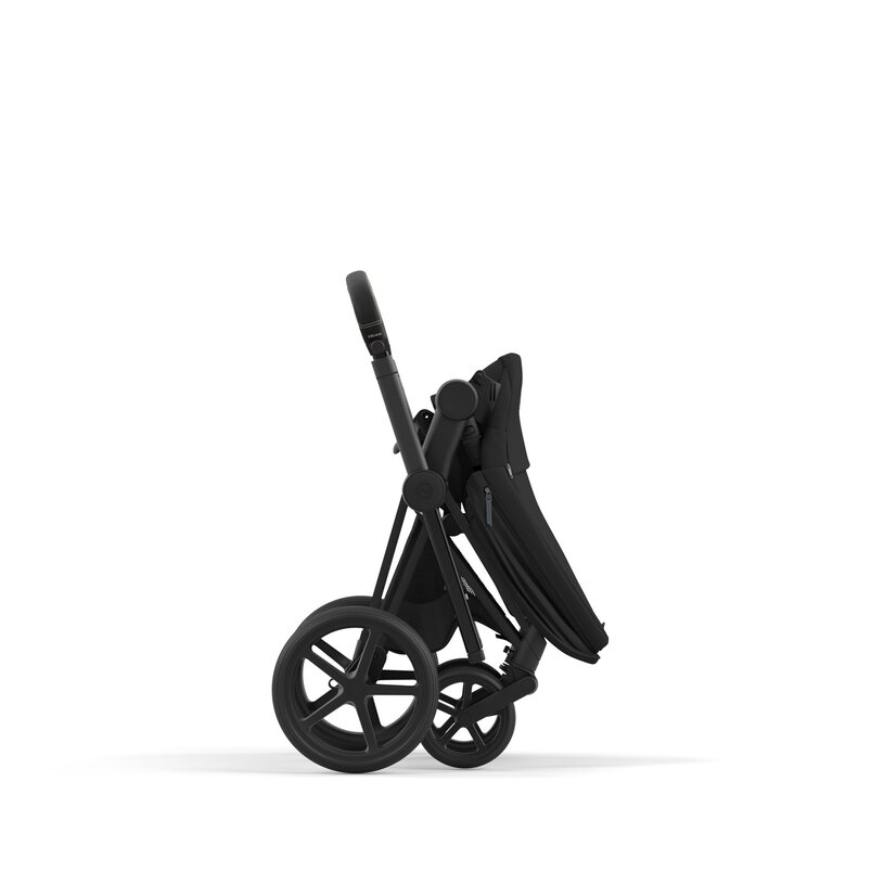 CYBEX PRIAM PRAM CHASSIS BLACK6 Cybex Priam Pram Matt Black Frame Midnight Blue Seat Pack Package - Floor Model - Image 8
