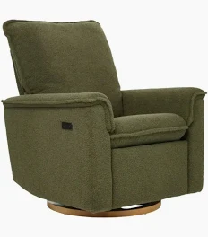 iL Tutto Louie Electric Recliner Glider Chair Olive Teddy