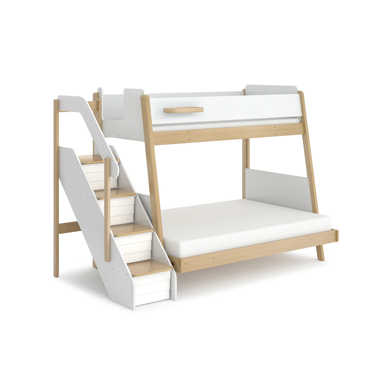 Boori Natty Maxi Bunk Bed with Staircase barley Almond Boori Natty Maxi Bunk Stair B/Alm