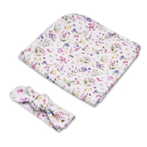 Snuggle Hunny Gracie Organic Jersey Wrap & Topknot Set