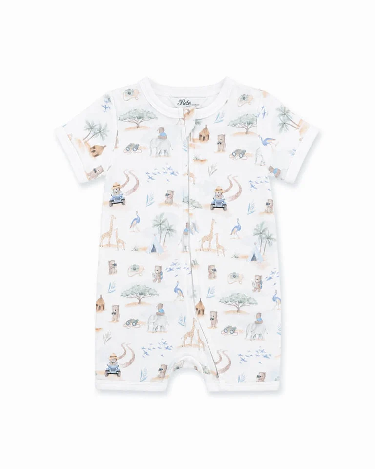 Bebe Brady Organic SS Zip Romper Bebe Brady Organic SS Zip Romper