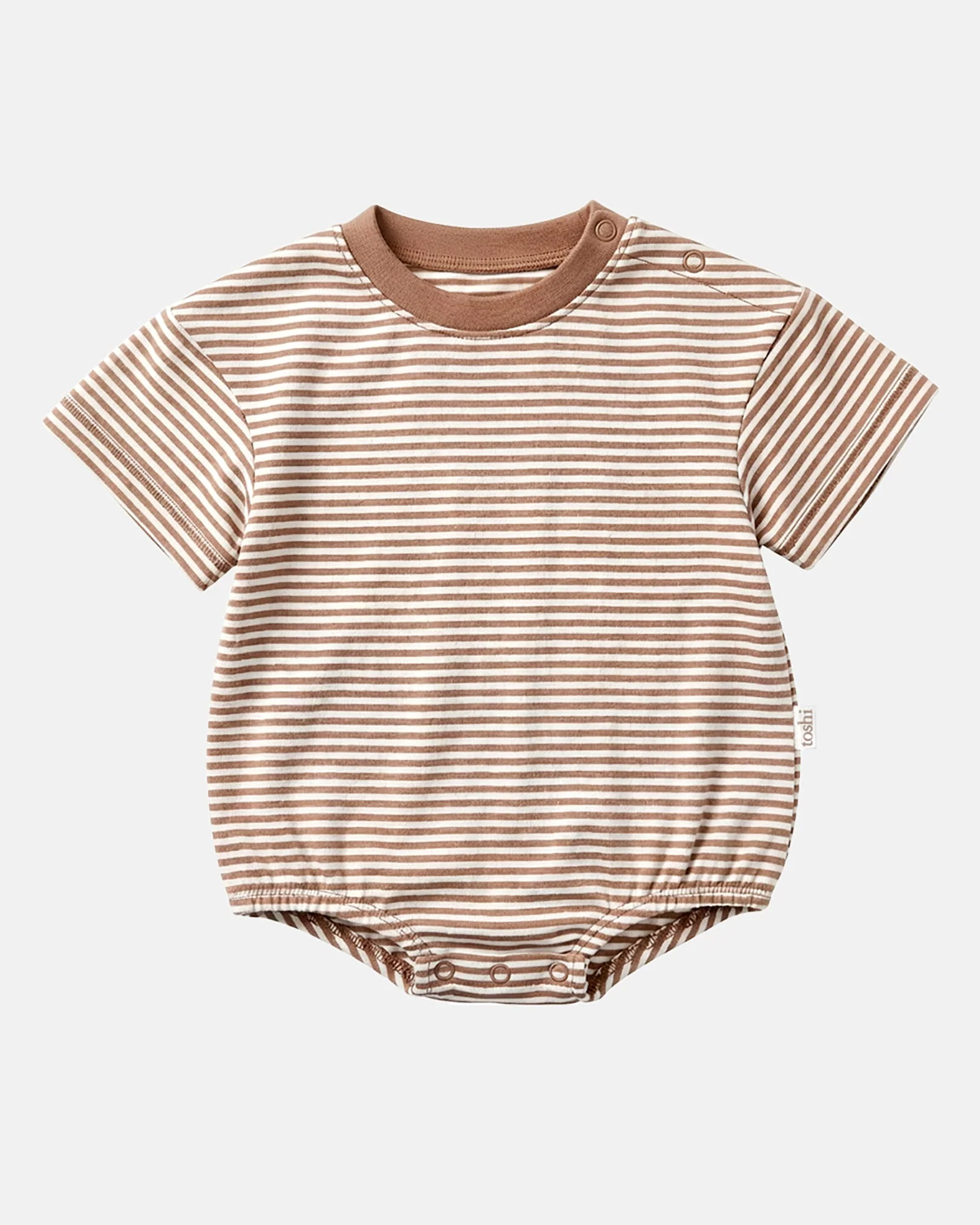 Toshi Baby Onesie SS Bubble Mini Mocha Toshi Baby Onesie S/S Bubble Mini Mocha