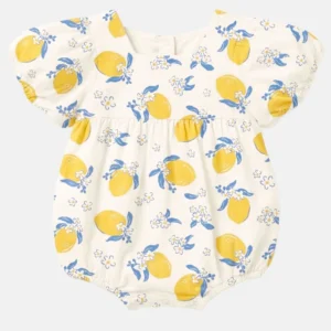 Toshi Baby Romper Arcadia Lemonade Cream