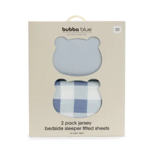 Bubba Blue Sundae 2pk Jersey Co Sleeper Bedside Sleeper Fitted Sheets Blueberry
