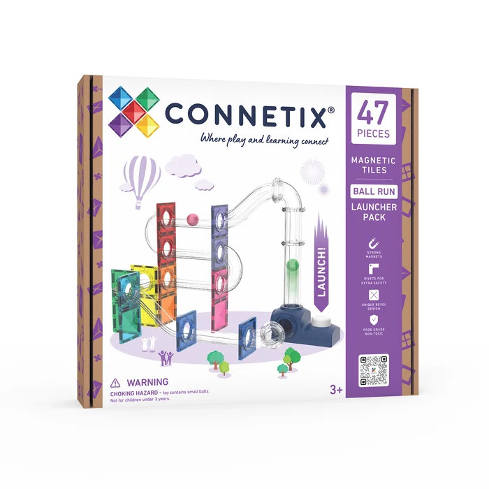 Connetix Tiles Ball Run Launcher Pack 47pc Connetix Tiles Ball Run Launcher Pack 47pc