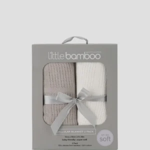 Little Bamboo Baby Cellular Blanket 2Pk Stone Grey Little Bamboo Baby Cellular Blanket 2Pk Stone Grey