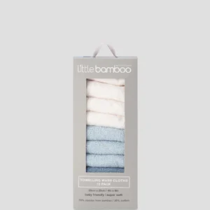 Little Bamboo Baby Towelling Washers 10PK Retro Blue Little Bamboo Baby Towelling Washers 10PK Retro Blue