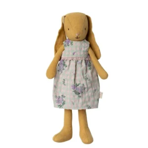 Maileg Bunny Size 2 Dusty Yellow in a Dress