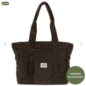 OiOi Everyday Tote Chocolate Brown Corduroy