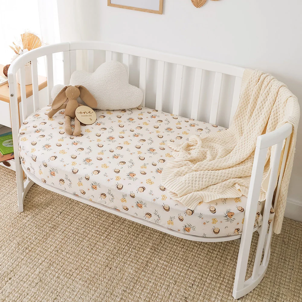 Snuggle Hunny Bumblebees Organic Fitted Cot Sheet 1 Snuggle Hunny Bumblebees Organic Fitted Cot Sheet - Image 2