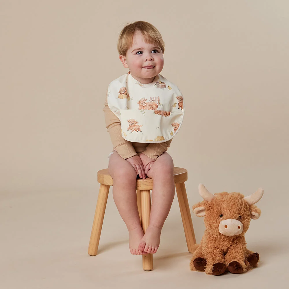 Snuggle Hunny Highland Cows Waterproof Snuggle Bib1 Snuggle Hunny Highland Cows Snuggle Bib - Image 2