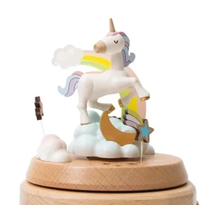 Wooderful Unicorn Glow Rotate Music Box