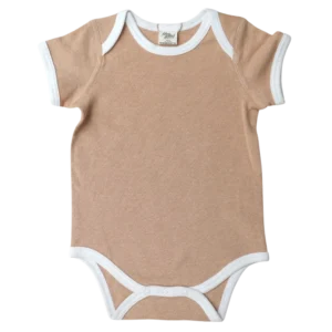 Fibre for Good Organic Short Sleeve Bodysuit Brown Natural