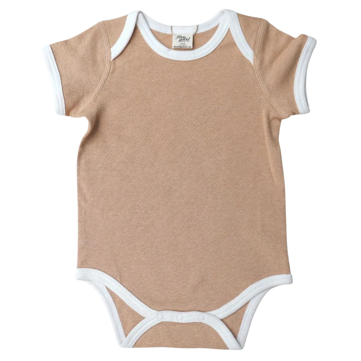 Fibre for Good Organic Short Sleeve Bodysuit Brown Natural Fibre for Good Organic Short Sleeve Bodysuit Brown Natural