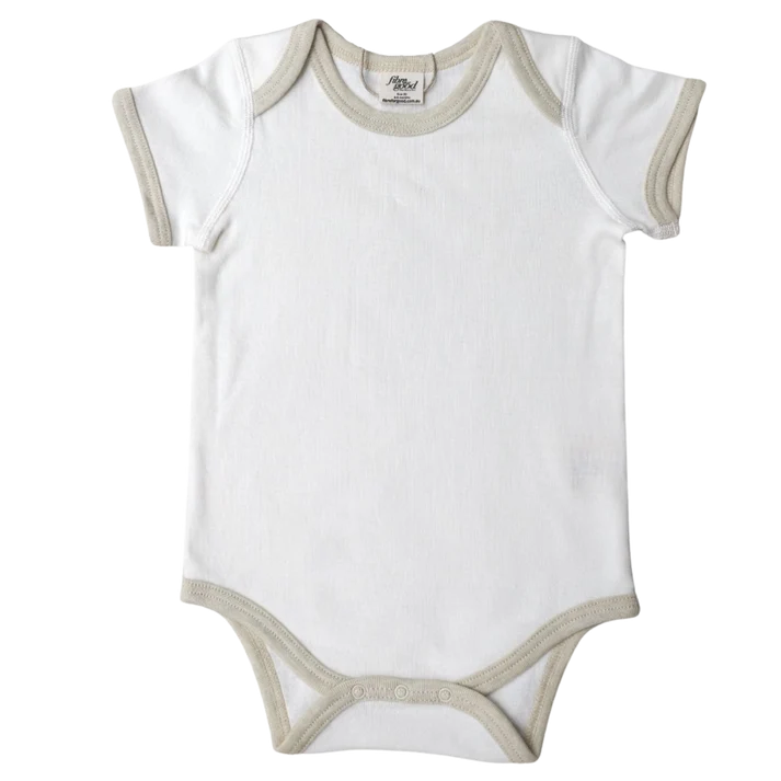 Fibre for Good Organic Short Sleeve Bodysuit Natural Sage Fibre for Good Organic Short Sleeve Bodysuit Natural Sage