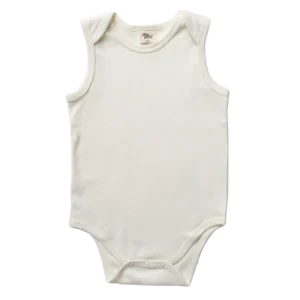 Fibre for Good Organic Sleeveless Bodysuit White