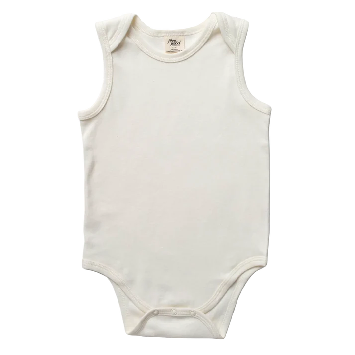 Fibre for Good Organic Sleeveless Bodysuit White Fibre for Good Organic Sleeveless Bodysuit White