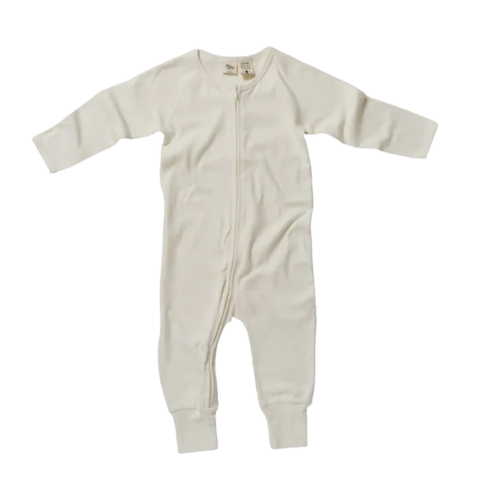 Fibre for Good Organic Zip Romper Natural White Fibre for Good Organic Zip Romper Natural White