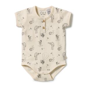 Wilson & Frenchy Whispering Willows Organic Henley Bodysuit